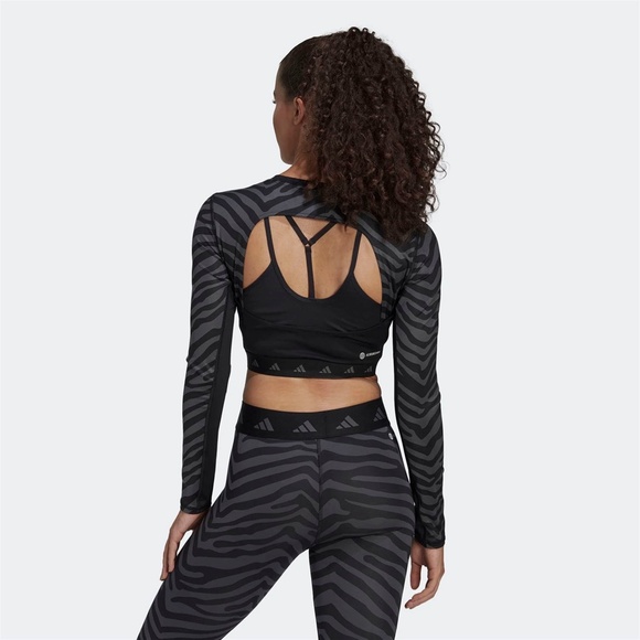 Adidas Hyperglam Long Sleeve Shirt Sz L - Picture 2 of 6